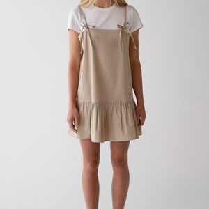 OAK + FORT | POPLIN MINI DRESS WITH BOW DETAILS